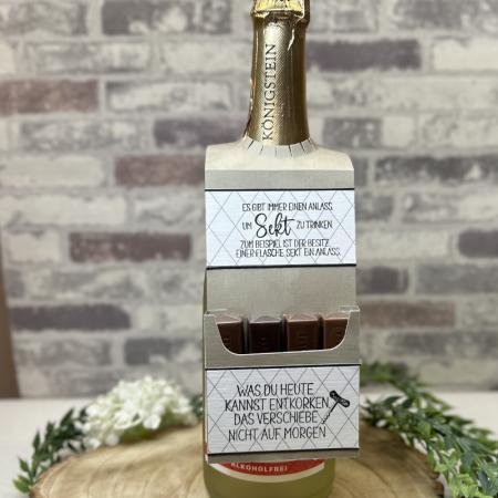 Sekt-Glitzer - Stempelgummi 20,5x9cm